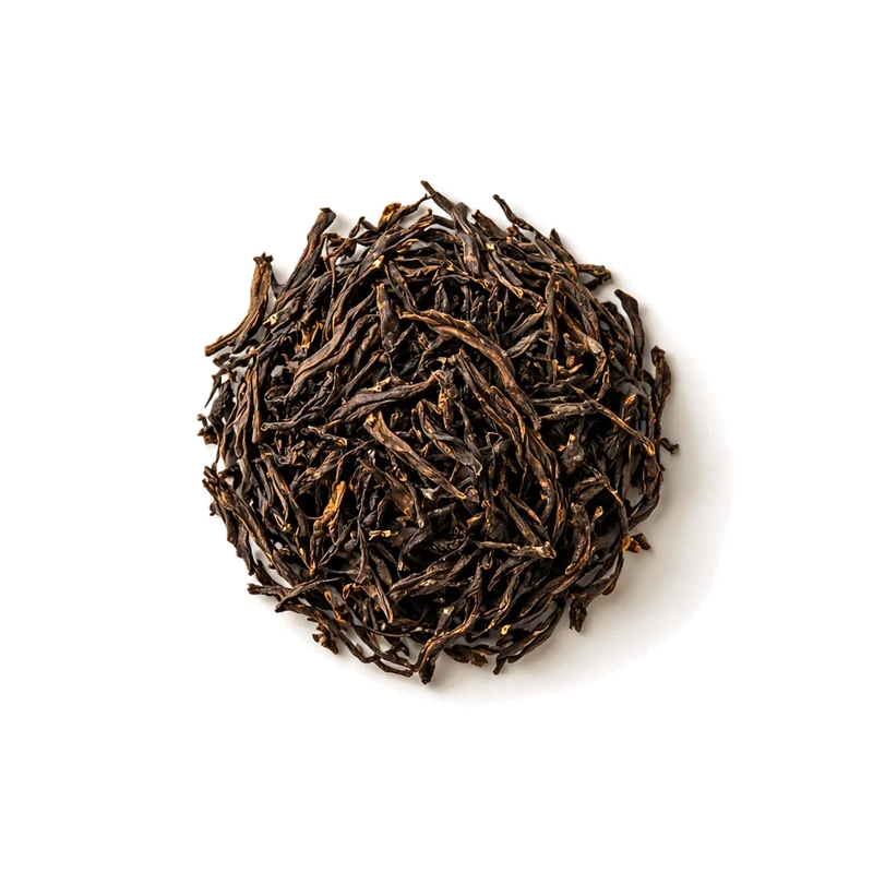 Dry leaf of Azores Tea, top-down