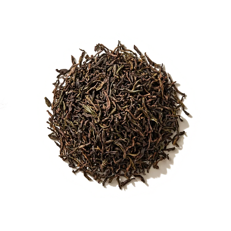 Dry leaf of Darjeeling Autumn Flush, top-down