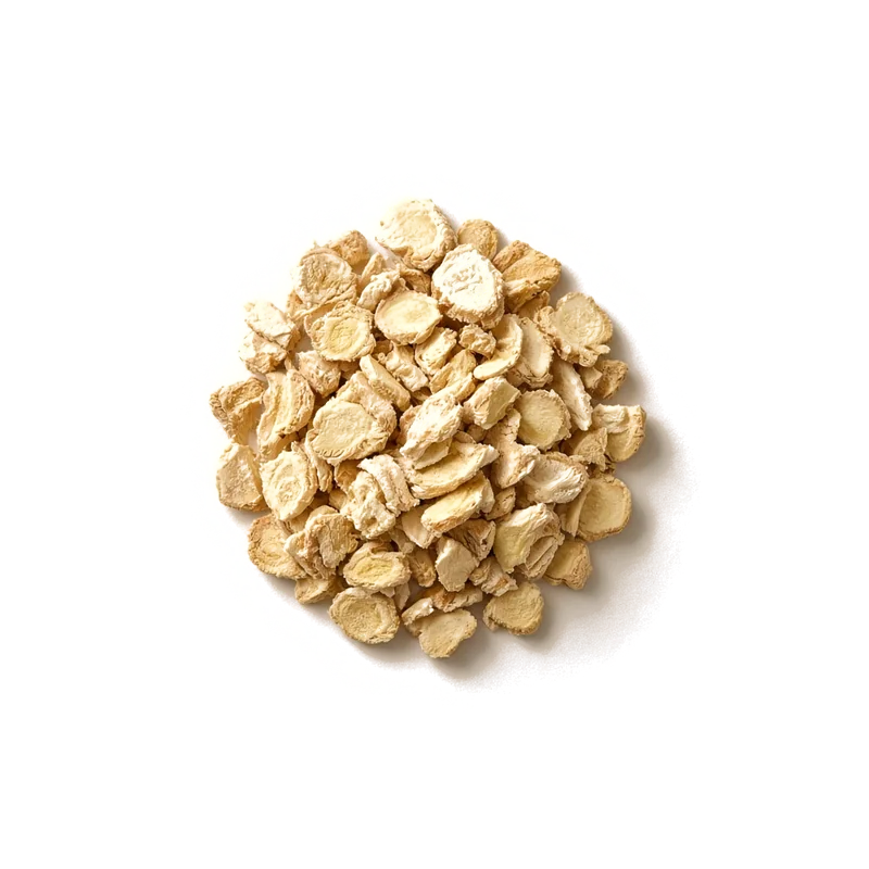 Dried ginger, top-down