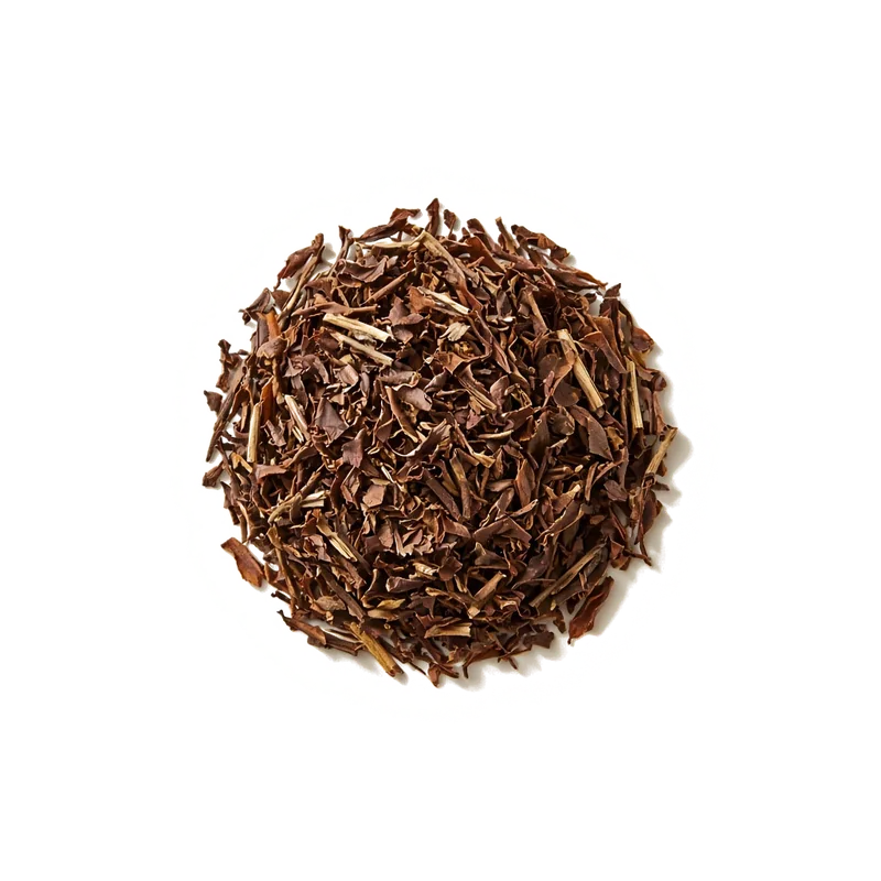 Dry leaf of Hojicha, top-down