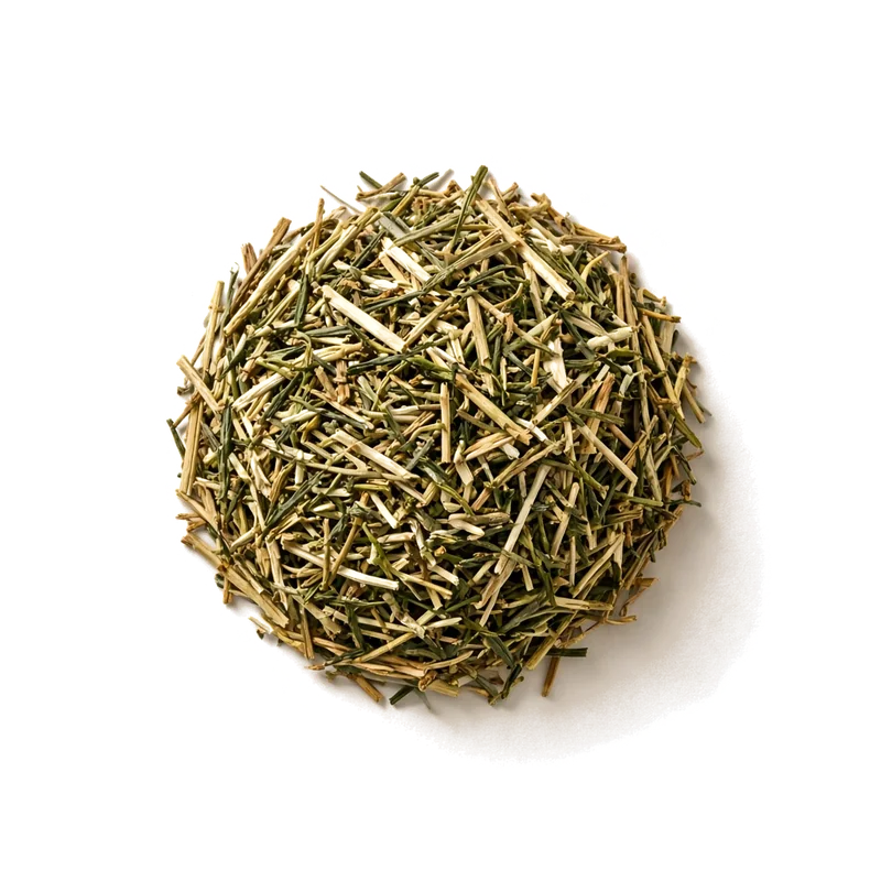 Dry leaf of Kukicha (Twig Tea), top-down