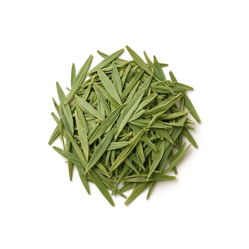 Dry leaf of Longjing (Dragon Well), top-down