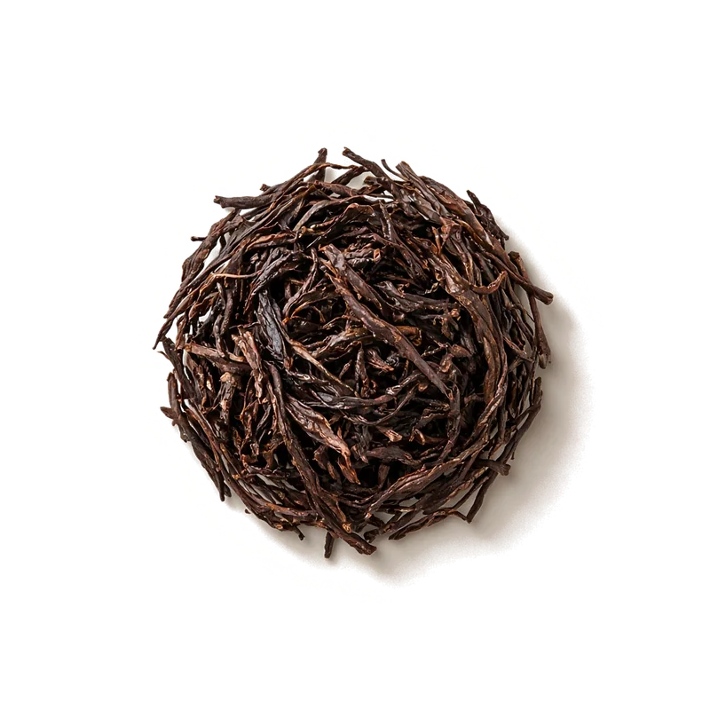 Dry leaf of Rou Gui, top-down