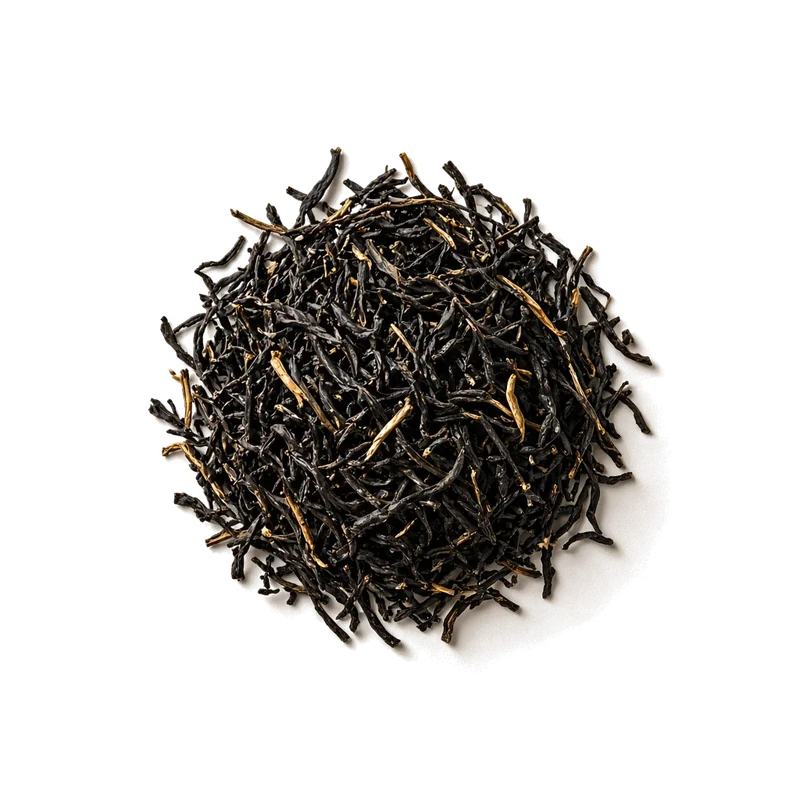 Dry leaf of Rwanda Black, top-down