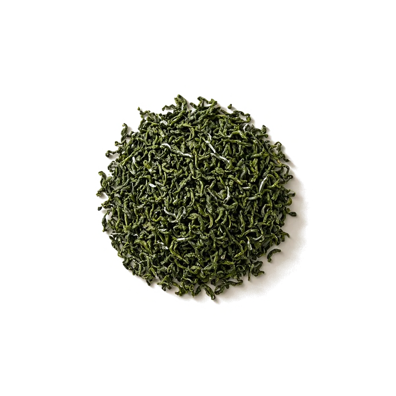 Dry leaf of Thai Nguyen Green, top-down